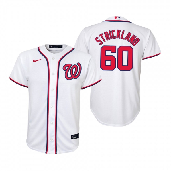 Youth Washington Nationals Hunter Strickland Nike White Replica Home Jersey