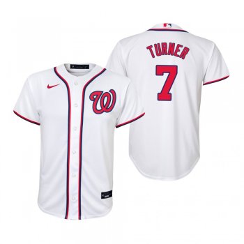 Youth Washington Nationals Trea Turner Nike White Replica Home Jersey