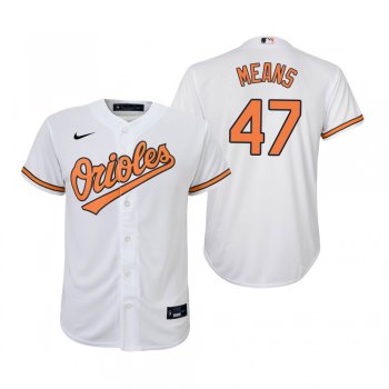 Youth Baltimore Orioles John Means Nike White Replica Home Jersey