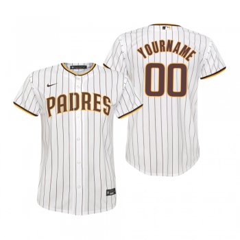 Youth San Diego Padres Custom Nike White Replica Home Jersey