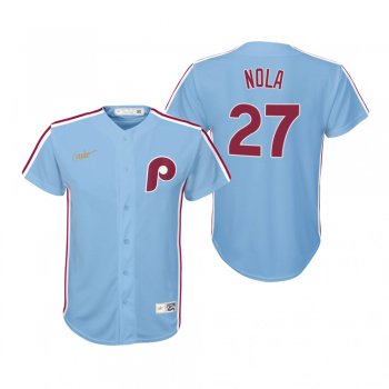 Youth Philadelphia Phillies Aaron Nola Nike Light Blue Cooperstown Collection Road Jersey