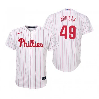 Youth Philadelphia Phillies Jake Arrieta Nike White Replica Home Jersey