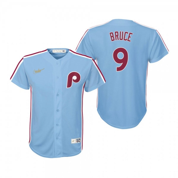 Youth Philadelphia Phillies Jay Bruce Nike Light Blue Cooperstown Collection Road Jersey