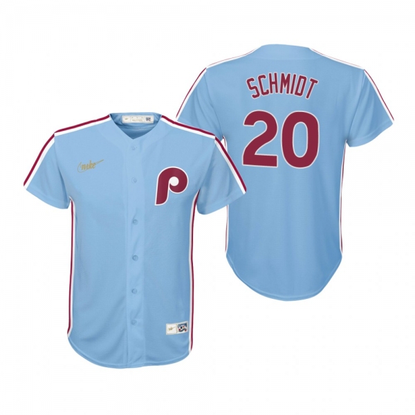 Youth Philadelphia Phillies Mike Schmidt Nike Light Blue Cooperstown Collection Road Jersey