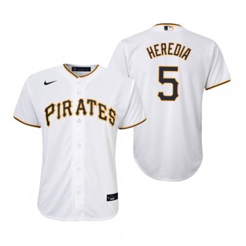 Youth Pittsburgh Pirates Guillermo Heredia Nike White Replica Home Jersey