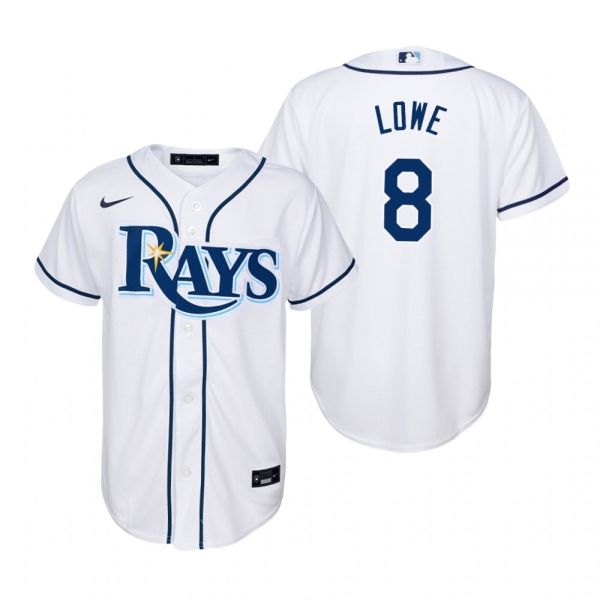 Youth Tampa Bay Rays Brandon Lowe Nike White Replica Home Jersey