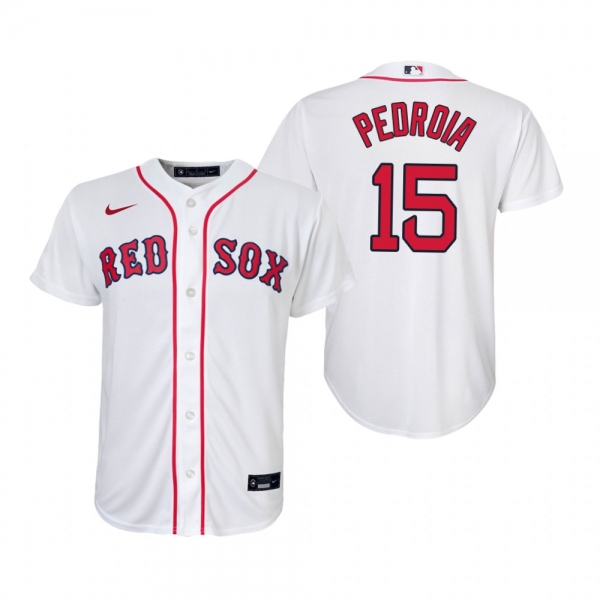 Youth Boston Red Sox Dustin Pedroia Nike White Replica Home Jersey