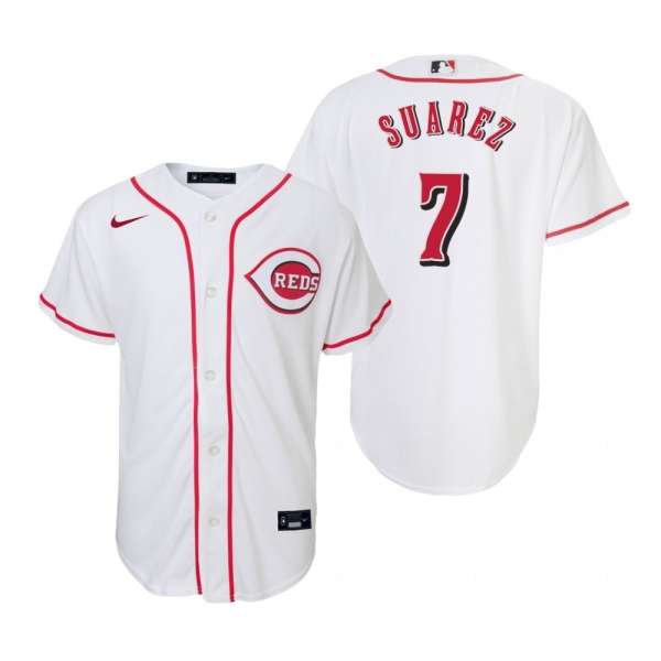 Youth Cincinnati Reds Eugenio Suarez Nike White Replica Home Jersey