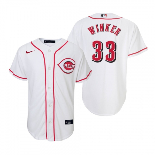 Youth Cincinnati Reds Jesse Winker Nike White Replica Home Jersey