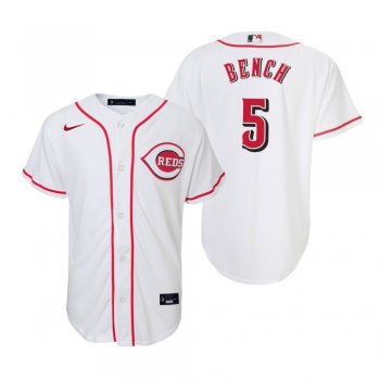 Youth Cincinnati Reds Johnny Bench Nike White Replica Home Jersey