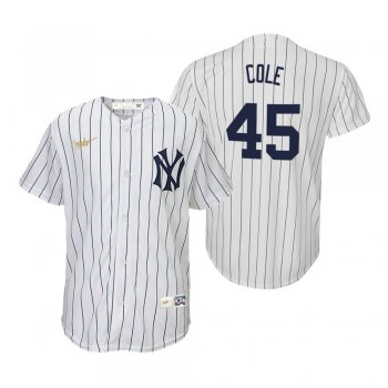 Youth New York Yankees Gerrit Cole Nike White Cooperstown Collection Home Jersey