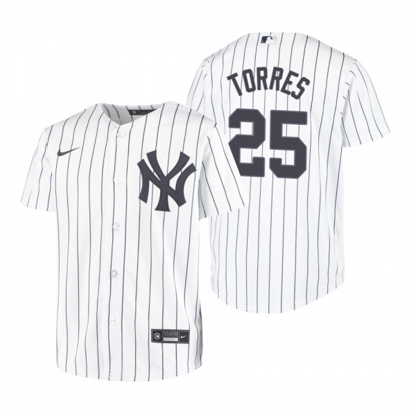 Youth New York Yankees Gleyber Torres Nike White Replica Home Jersey