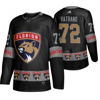 Men's Panthers #72 Frank Vatrano Black Breakaway Logo sleeve Jersey