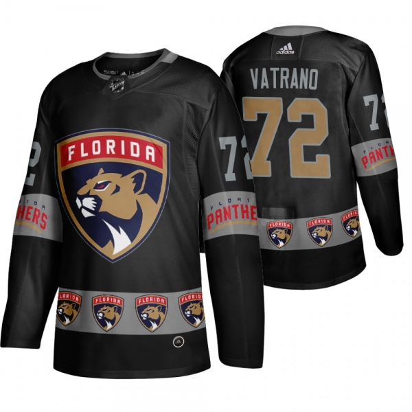 Men's Panthers #72 Frank Vatrano Black Breakaway Logo sleeve Jersey