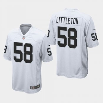 Men's Las Vegas Raiders #58 Cory Littleton Game Jersey - White