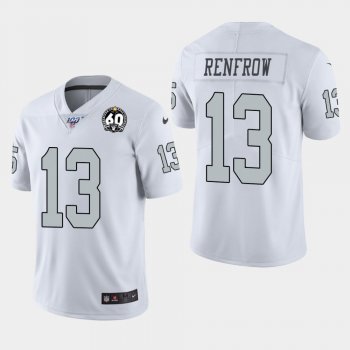 Men's Oakland Raiders #13 Hunter Renfrow 60th Anniversary Color Rush Jersey - White