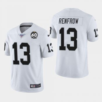 Men's Oakland Raiders #13 Hunter Renfrow 60th Anniversary Limited Jersey - White