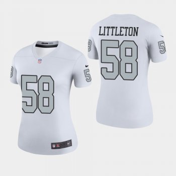 Women's Las Vegas Raiders #58 Cory Littleton Color Rush Legend Jersey - White