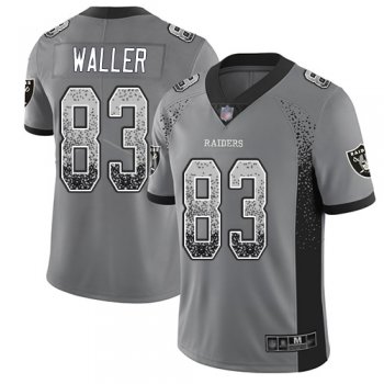 Men's #83 Oakland Raiders Darren Waller Limited Gray Jersey: Football Rush Drift Fashion