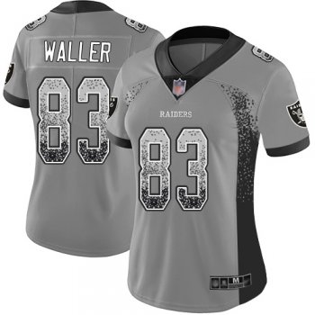 Women's #83 Oakland Raiders Darren Waller Limited Gray Jersey: Football Rush Drift Fashion