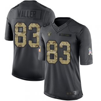 Men's #83 Oakland Raiders Darren Waller Limited Black Jersey: Football 2016 Salute to Service