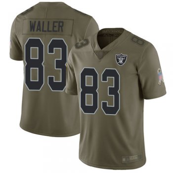 Youth #83 Oakland Raiders Darren Waller Limited Olive Jersey: Football 2017 Salute to Service