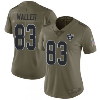 Women's #83 Oakland Raiders Darren Waller Limited Olive Jersey: Football 2017 Salute to Service