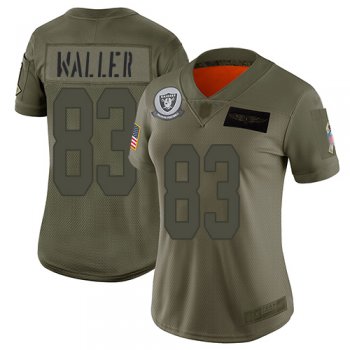 Women's #83 Oakland Raiders Darren Waller Limited Olive Jersey: Football 2019 Salute to Service