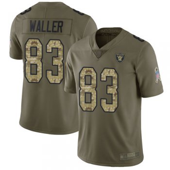 Youth #83 Oakland Raiders Darren Waller Limited Olive/Camo Jersey: Football 2017 Salute to Service