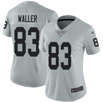 Women's #83 Oakland Raiders Darren Waller Limited Silver Jersey: Football Inverted Legend