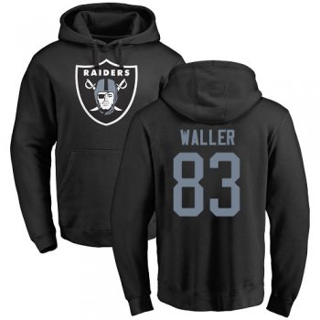 Men's #83 Oakland Raiders Darren Waller Name & Number Logo Black : Football Pullover Hoodie