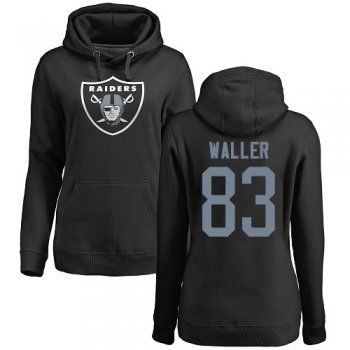 Women's #83 Oakland Raiders Darren Waller Name & Number Logo Black : Football Pullover Hoodie