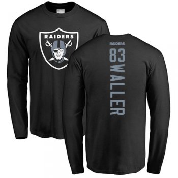 Men's #83 Oakland Raiders Darren Waller Backer Black : Football Long Sleeve T-Shirt