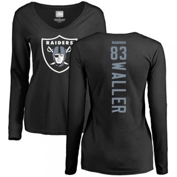 Women's #83 Oakland Raiders Darren Waller Backer Black : Football Long Sleeve T-Shirt