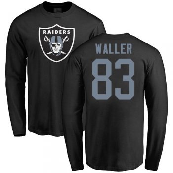 Men's #83 Oakland Raiders Darren Waller Name & Number Logo Olive : Football Long Sleeve T-Shirt