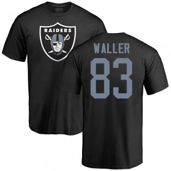 Men's #83 Oakland Raiders Darren Waller Name & Number Logo Black : Football T-Shirt