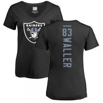 Women's #83 Oakland Raiders Darren Waller Backer Black : Football T-Shirt