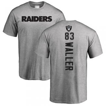 Men's #83 Oakland Raiders Darren Waller Backer Ash : Football T-Shirt