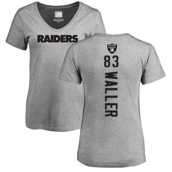 Women's #83 Oakland Raiders Darren Waller Backer Ash : Football T-Shirt