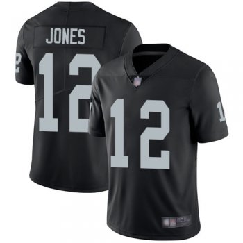 Men's #12 Oakland Raiders Zay Jones Limited Home Black Jersey: Football Vapor Untouchable