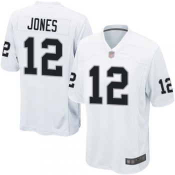 Men's #12 Oakland Raiders Zay Jones Game Road White Jersey: Football