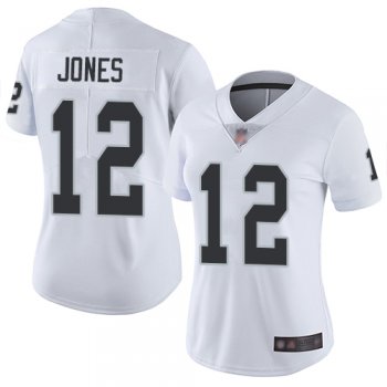 Women's #12 Oakland Raiders Zay Jones Limited Road White Jersey: Football Vapor Untouchable