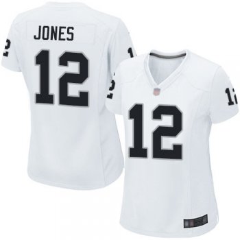 Women's #12 Oakland Raiders Zay Jones Game Road White Jersey: Football