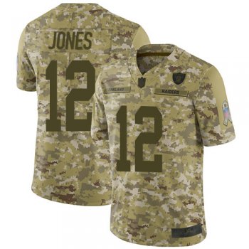 Youth #12 Oakland Raiders Zay Jones Limited Camo Jersey: Football 2018 Salute to Service