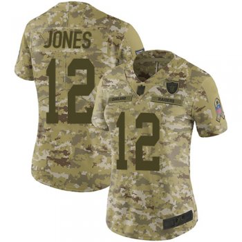 Women's #12 Oakland Raiders Zay Jones Limited Camo Jersey: Football 2018 Salute to Service