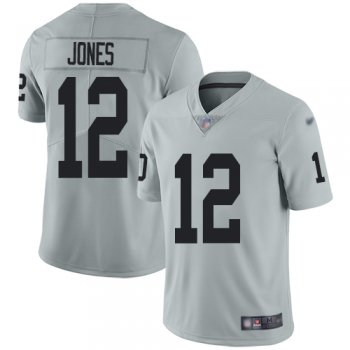 Youth #12 Oakland Raiders Zay Jones Limited Silver Jersey: Football Inverted Legend