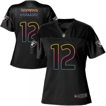 Women's #12 Oakland Raiders Zay Jones Game Black Jersey: Football Fashion