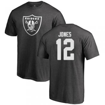 Men's #12 Oakland Raiders Zay Jones One Color Ash : Football T-Shirt