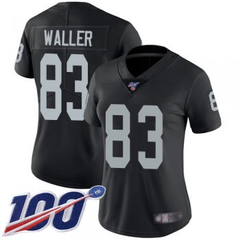 Women's #83 Oakland Raiders Darren Waller Limited Home Black Jersey: Football 100th Season Vapor Untouchable