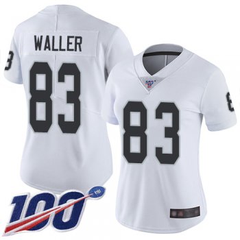 Women's #83 Oakland Raiders Darren Waller Limited Road White Jersey: Football 100th Season Vapor Untouchable